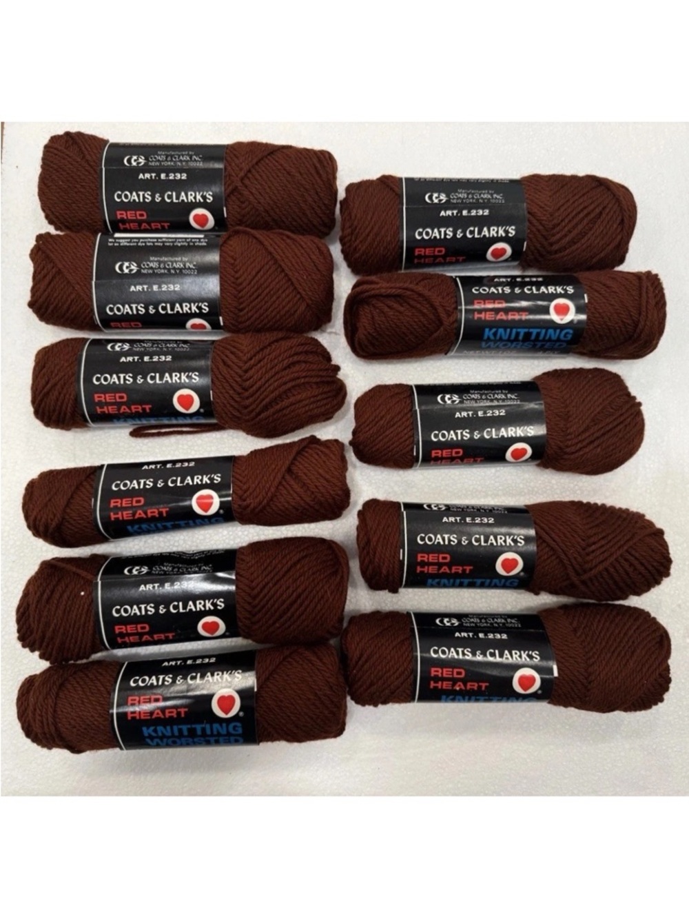 Coats & Clark's Red Heart Brown Knitting Yarn - 100% pure virgin wool vintage